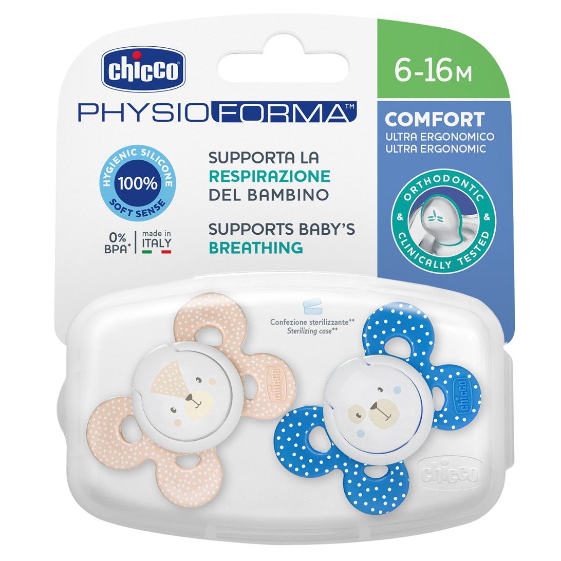 Chicco Chupete physio silicona niño 6-16 meses 2u